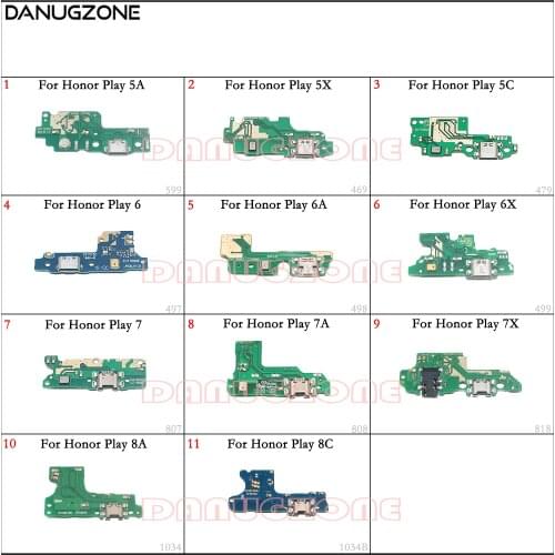 USB Charging Port Dock Plug Socket Jack Connector Charge Board Flex Cable For Huawei Honor Play 7A 7X 7 5A 5X 5C 8A 8C 6 6A 6X