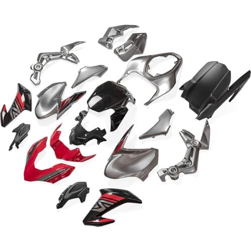 Motorcycle Injection Fairing Bodywork Kit Rear Tail Cowl Gas Tank Side Cover Panel for Kawasaki Z900 ZR900 2017 2018 2019 Red