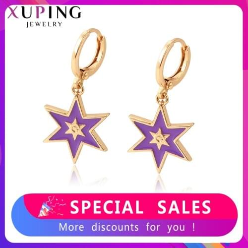 Xuping Jewelry Fashion Star Shaped Temperament Charm Style Earring for Women Girls Nice Birthday Gifts 96937