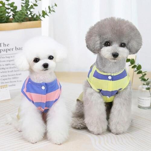Pet Jumpsuit Lovely Stripe Soft Cotton Four-legged Design Stylish Pet Overall Five Sizes Universal Puppy Jumpsuit for Walking