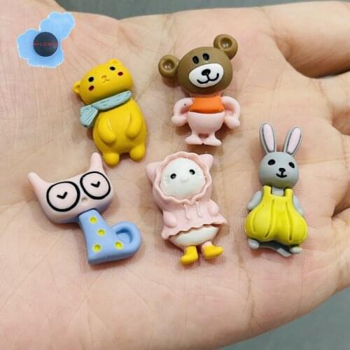 1pcs Resin Lovely Cat Bear Shoe Decorations Garden Shoes Accessories Fit Croc Jibz Charm Boys Girls Holiday Presents