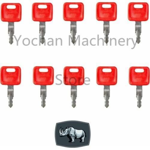 10 Pcs AT194969 AT147803 H800 Ignition Key For John Deere Case Hitachi New Holland Excavator