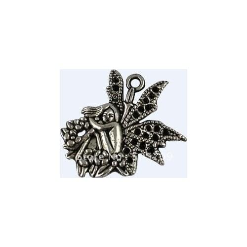 120Pcs Tibetan Silver Color Wing Fairy Charms A12538