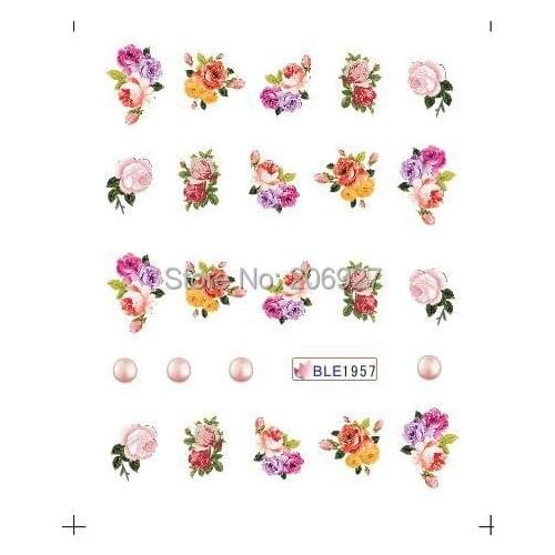 2PCS BLE1957 Cartoon Nail Art Water Decal Nail Water Transfer Sticker