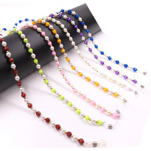 2020 New Fashion Unisex Anti-lost Acrylic Beaded Chain Face Mask Lanyards Reading Glasses Chain Neck Straps Mask Cord Holder