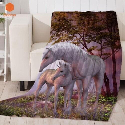 3D Pink Unicorn Thicking Blanket for Bed Super Soft Velvet Plush Throw Blanket Art Sherpa Blanket for Couch Throw Travel