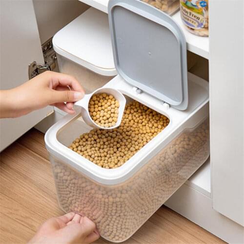5kg 10kg Kitchen Rice Storage Box Plastic Large Capacity Container Box Grain Flour Dispenser Moisture Proof Food Container Boxes