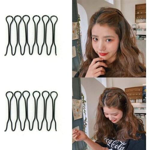5pcs Hair Waved U-shaped Bobby Pin Barrette Salon Grip Clip Hairpins Black dropshiping Front Hair Comb Clips