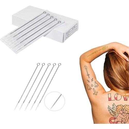 50pcs/Box 3RL/5RL/7RL Body Art Stainless Steel Silver Disposable Eyebrow Tattoo Needles For Embroidery Tattoo Pen Machine Tool