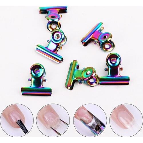 6Pc C Curve Nail Pinching Extended Tips Stainless Steel Finger Extend Clips Tool French Nail Form Multi Function Nails Pinchers