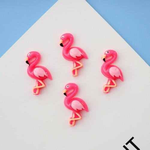 8PCS Slime Charms Rose Pink Flamingo Resin Flatback Slime Accessories Beads Making Supplies for DIY Scrapbooking Crafts