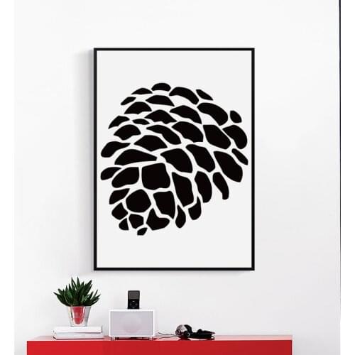 Abstract Black and White Pine Nuts Pattern Canvas Painting Art Print Poster Picture Wall Paintings Home Wall Decor No Framed