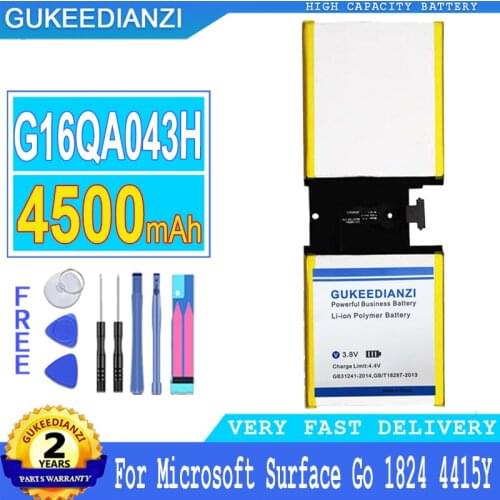 4500mAh GUKEEDIANZI Battery G16QA043H for Microsoft Surface Go 1824 4415Y Tablet PC Big Power Bateria