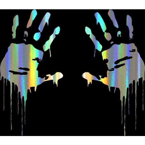 Car Sticker 3D 7.5cm*15cm Zombie Bloody Hands Print Fun Decal Funny Vinyl Sticker On Car Funny Stickers and Decals Car Styling