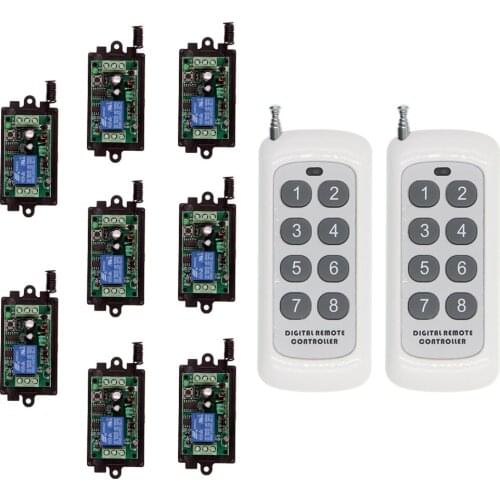 8CH 500m DC 9V 12V 24V 1 CH 1CH RF Wireless Remote Control Light Bulb Motor Pump Switch System,Receiver And Transmitter