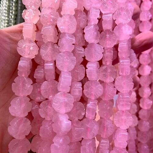 7x12mm Natural Rose Quartzs Beads 15'' Flower DIY Loose Beads For Jewelry Making Beads Women Bracelet Necklace Earring Gift