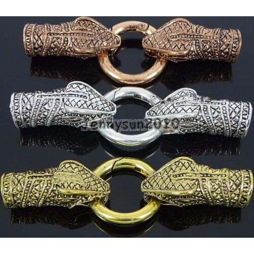 Bracelet Necklace Cord End Clasp Solid Metal Snake Head Gold Silver Rose Gold 50Pcs/Pack