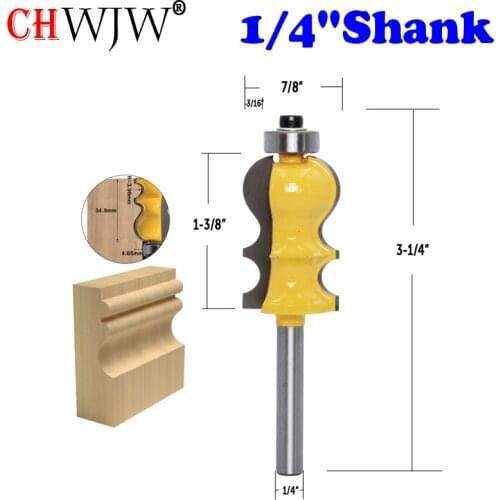 CHWJW 1PC 6mm 1/4" Shank Casing & Base Molding Router Bit Line knife Woodworking cutter Tenon Cutter for Woodworking Tools