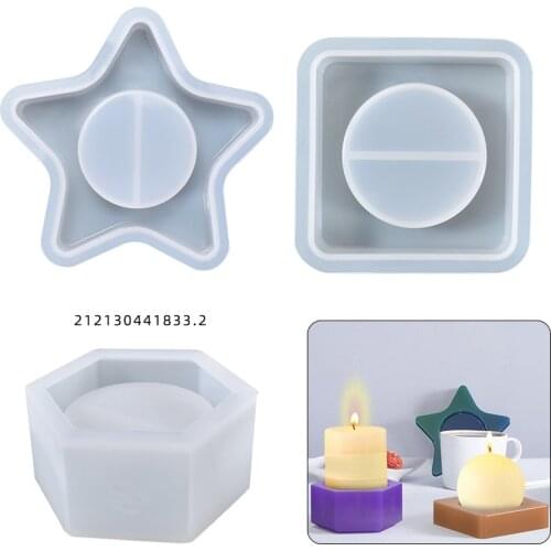 DIY Crystal Silicone Mold Star Cup Pad Candle Tray Mold Table Home Ornaments Craft Resin Silicone Mold For Handmade Casting Deco