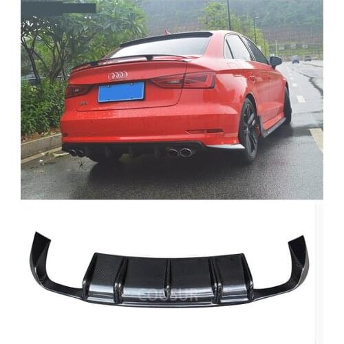 For Audi A3 S3 RS3 2014 2015 2016 2017 Carbon Fiber Rear Lip Spoiler High Quality Bumper Diffuser Spoilers