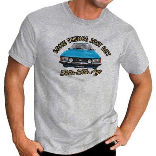 Funny Clothing Casual Short Sleeve Summer American Car Granada Consul Mk1 V6 V8 Classic Car Print Sporter Grey T-Shirt Tee Shirt