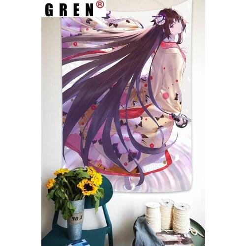 GREN Tapestry Japanese Anime Manga Magical Girls And Boys Game Room Mural Art Tapestries Wall Hanging for Living Room Home Decor