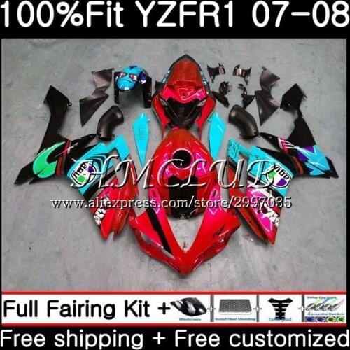 Injection Body For YAMAHA YZF R 1 YZF 1000 YZF R1 2007 2008 11HC.1 YZF1000 YZF-1000 YZF-R1 YZFR1 07 08 Shark fish Fairing kit