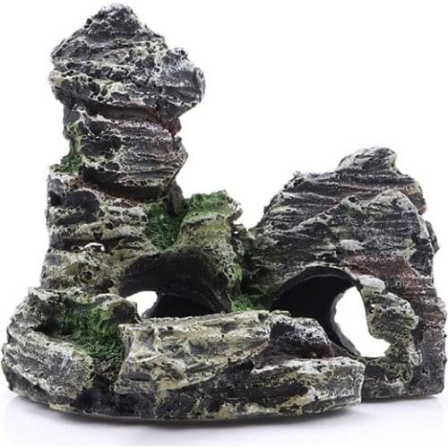 Simulation Resin Rockery Decoration Fish Tank Landscaping Decorative Rocks Creative Aquarium Ornaments Home Placing Crafts 1 Pcs