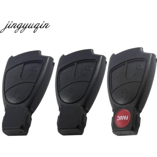 Jingyuqin 10pcs/lot 2/3/4 BTN Remote Smart Car Key Shell Fob Case For Mercedes For Benz B C E S R CL GL SL ML CLK SLK Black
