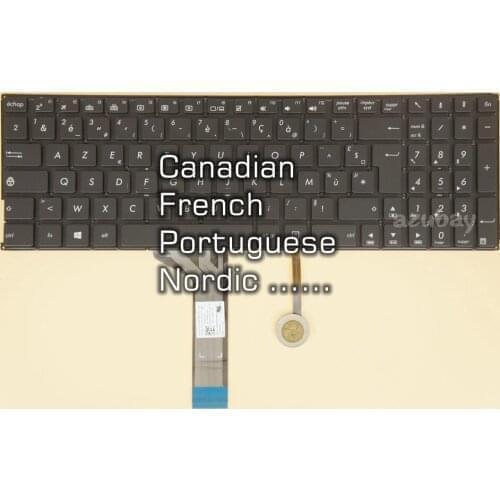 Canadian French Portuguese Nordic SD Keyboard For Asus A501L A501LB A501LX FX51L FX51LB FX51LX K501L K501LB K501LX K501U Backlit