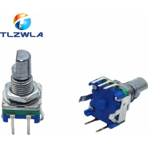 100Pcs Half axis rotary encoder, handle length 15mm code switch/ EC11 / digital potentiometer with switch 5Pin