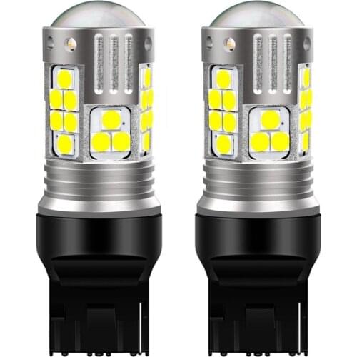 2Pcs New T20 7440 W21W WY21W Super Bright 3030 LED Car Brake Bulbs Turn Signals Auto Backup Reverse Lamp Daytime Running Light