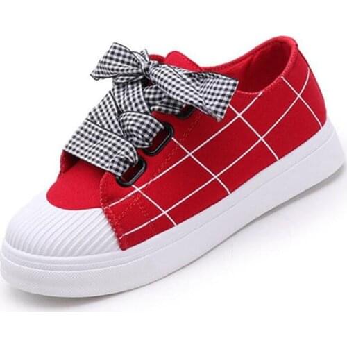 Schuhe Canvas Flat (1cm) Lace-up Cn(origin) Gingham Spring/autumn Riband IPCCM Latex 2996