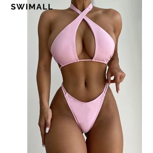 Micro Sexy Bikini 2021 Female Swimsuit Women Swimwear Bandage Halter Bikini Set Beach Wear Bathing Suit Summer Bather Biquini