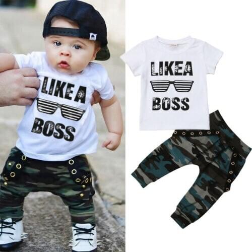 Pudcoco Boy Set 0-3Y AU Toddler Kids Baby Boy Cute Outfits Short Sleeve T-Shirt Top+Pants Clothes Set