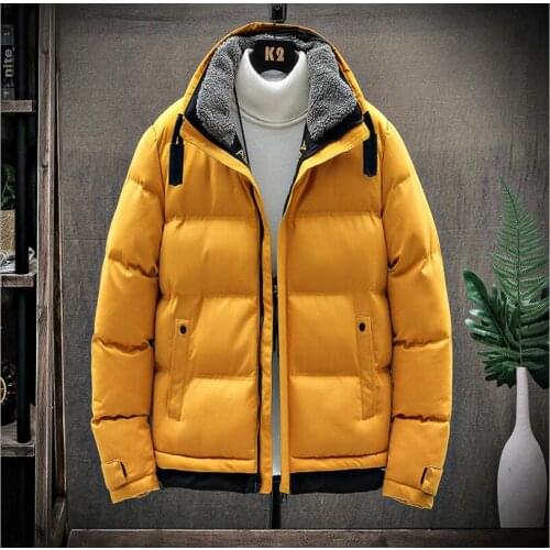 2020 New Mens Autumn Winter Casual Padded Cotton Jacket Long Sleeve Standing-collar Coat