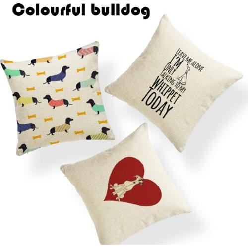 Soft Pillow Covers Farmhouse Greyhound Purple Green Geometric Collar Throw Pillows Sofa 43-43Cm Polyester Decoration Pillowcases