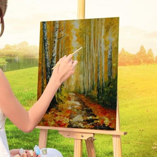 Fall Birches DIY Paint By Numbers Complete Kit Oil Paints 50*70 Canvas Painting New Design Crafts For Adults Handiwork Art