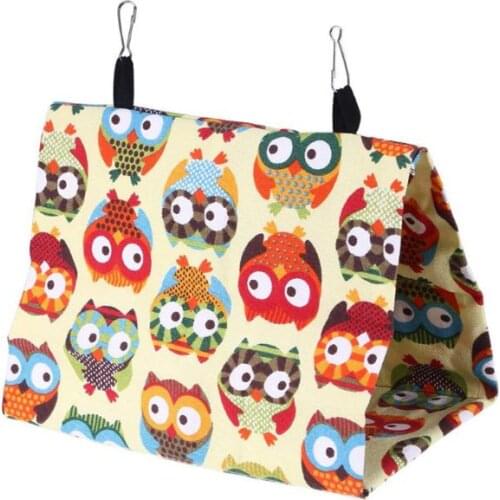 Bird Tent Parrot Triangle Nest Soft Snuggle Hanging Cave Swing Cage Toy