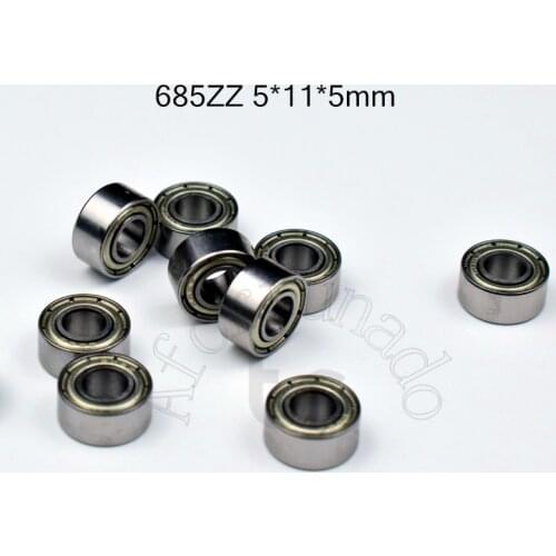 685zz 5*11*5mm 10pieces bearing Metal sealed free shipping ABEC-5 chrome steel miniature bearings hardware Transmission Parts