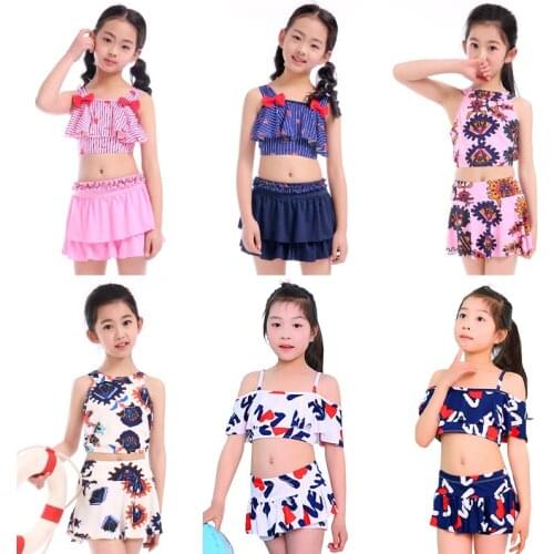 2021 New Swimwear Children Korean Princess Dress 1-4 Years Old Split Two-piece Girls Swimsuit