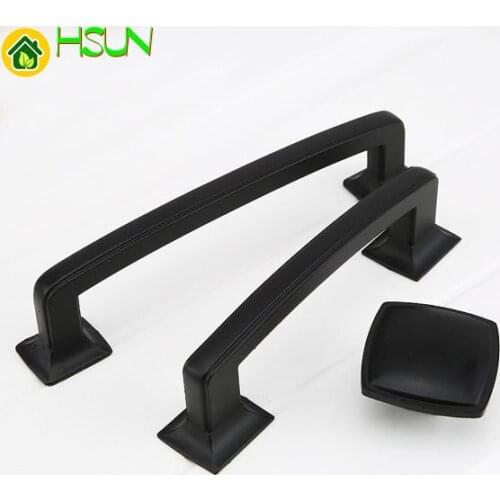 3.75" 5" Black Drawer Pulls Handles Knobs Kitchen Cabinet Pulls Door Knob Handles / Cupboard Handles Furniture Hardware 96 128mm