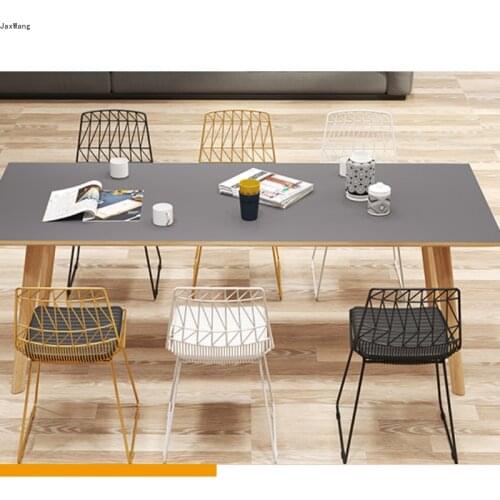 Nordic Dining Chair for Kitchen Luxury Backrest Fashion Chair Wrought Iron Leisure Coffee House Dining Chair Minimalist Modern