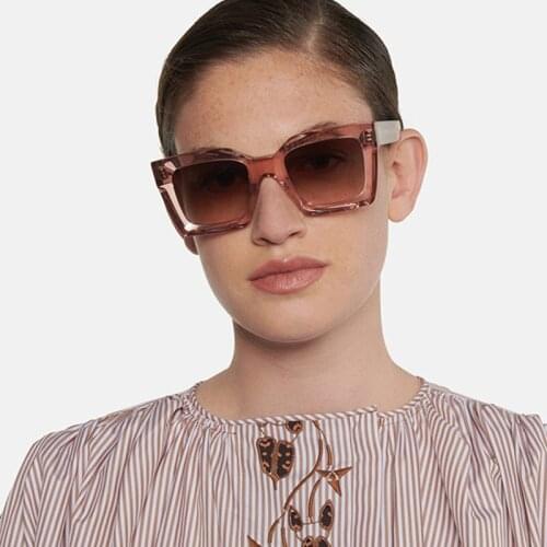 High Quality womens Square Sunglasses Lady Transparent Champagne Shades for Women Driving Glasses Sonnenbrille zonnebril dames