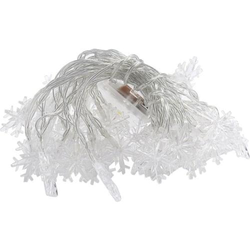 Snowflake LED String Light Garland Holiday Christmas Tree Pendant Santa Claus Gifts Outdoor Decor Xmas Ornaments For Home