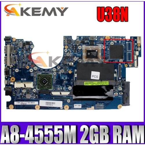U38N Motherboard A8-4555M Processor 2GB RAM For ASUS U38 U38N U38DT Ultrathin Book Laptop Notebook U38N Mainboard Test 100% ok