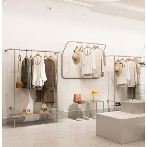Clothes rack stainless steel Hanfeng womens clothes display rack clothes rack wall rack