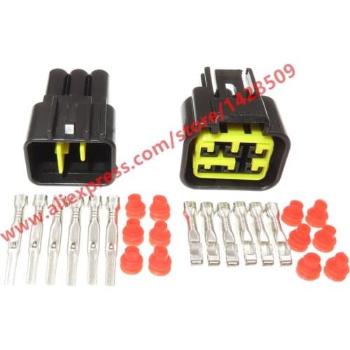 5 Sets 6 Pin Furukawa 6 pin waterproof window lifterIgnition Coil Plug auto connector for car Ford Mondeo FW-C-6M-B FW-C-6F-B