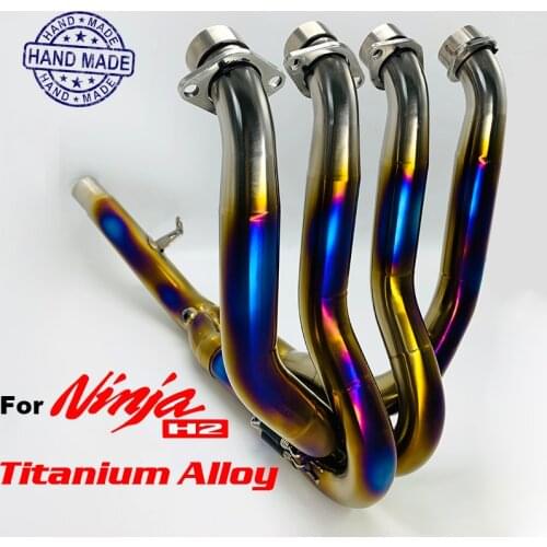 Slip-on for Kawasaki Ninja H2 H2SX ZH2 Exhaust Headers Titanium Alloy Muffler Escape Elbow Front Pipe Custom Handmade