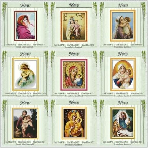 Holy mother holy son Goddess Madonna Jesus painting counted print on canvas DMC 11CT 14CT Cross Stitch kit embroidery needlework